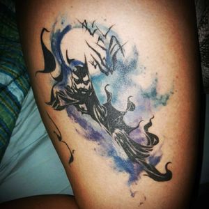 batman based on a dustin nguyen watercolor - tattoo artist: mariana amaral #batman #watercolor