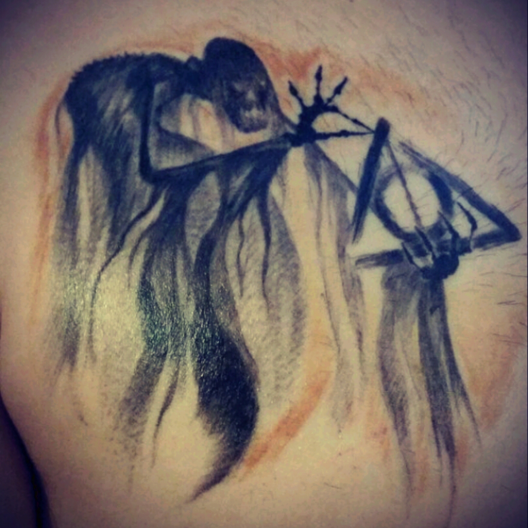 Tattoo uploaded by Kira Pelton • Greeting death as an old friend, Harry Potter and the Deathly Hallows #harrypotter #deathlyhallows #deathasanoldfriend #death #always • Tattoodo Tattoo uploaded by Kira Pelton • Greeting death as an old friend, Harry Potter and the Deathly Hallows #harrypotter #deathlyhallows #deathasanoldfriend #death #always • Tattoodo