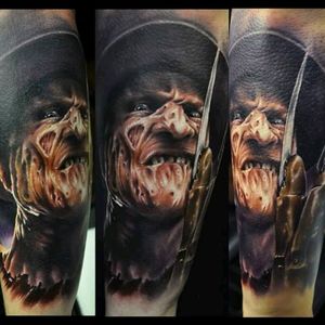 Freddy on the arm done by Chad Chase #venominktattoo #venomink #freddy