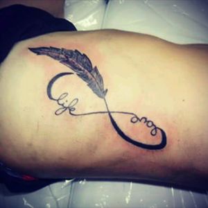 #firsrtattoo #love #live s #feather #infinity