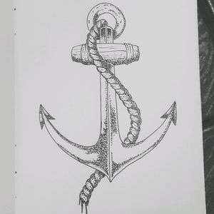Create by me #anchor #tattoo #pontillism #blackwor