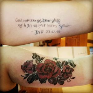 Coverup - part 1 - not done yet. #Cover_up #roses #vintage #red