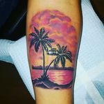 a super fun #tattoo of a #sunset and #palmtrees done by myself at #thegrandtattoolodge in #redlands #california Thanks for looking. #tattoosbybrianwall #thegrandtattoolodge #california #tattoolife #tattooing #tattoos #allaprimaink #arcaneink #neotat #neotatmachines #elementtattoosupply #elementneedles #electrum #camtattoosupply #h2oceannothing #h2ocean #neotatmachines #skinlock #humbolttubes #morphix #tatsoul