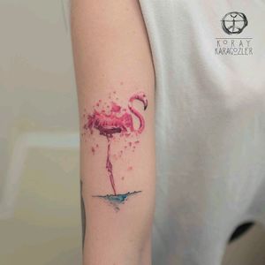 By #koraykaragozler #watercolor #flamingo #watercolortattoo #bird #welove