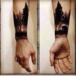 Nature wrap around design. Complete blackout tattoo! #nature #blacktattoo #wrist #forearm