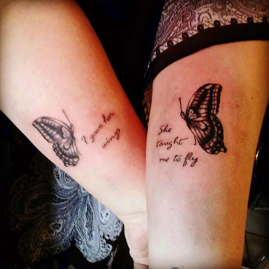 Tattoo uploaded by danielleisnotonfire • matching mother and daughter  butterfly tattoo • Tattoodo