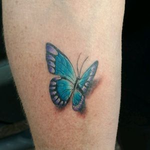 One from awhile back #tattoo #tattooartist #tattooedgirls  #butterfly #realisic #realism #color