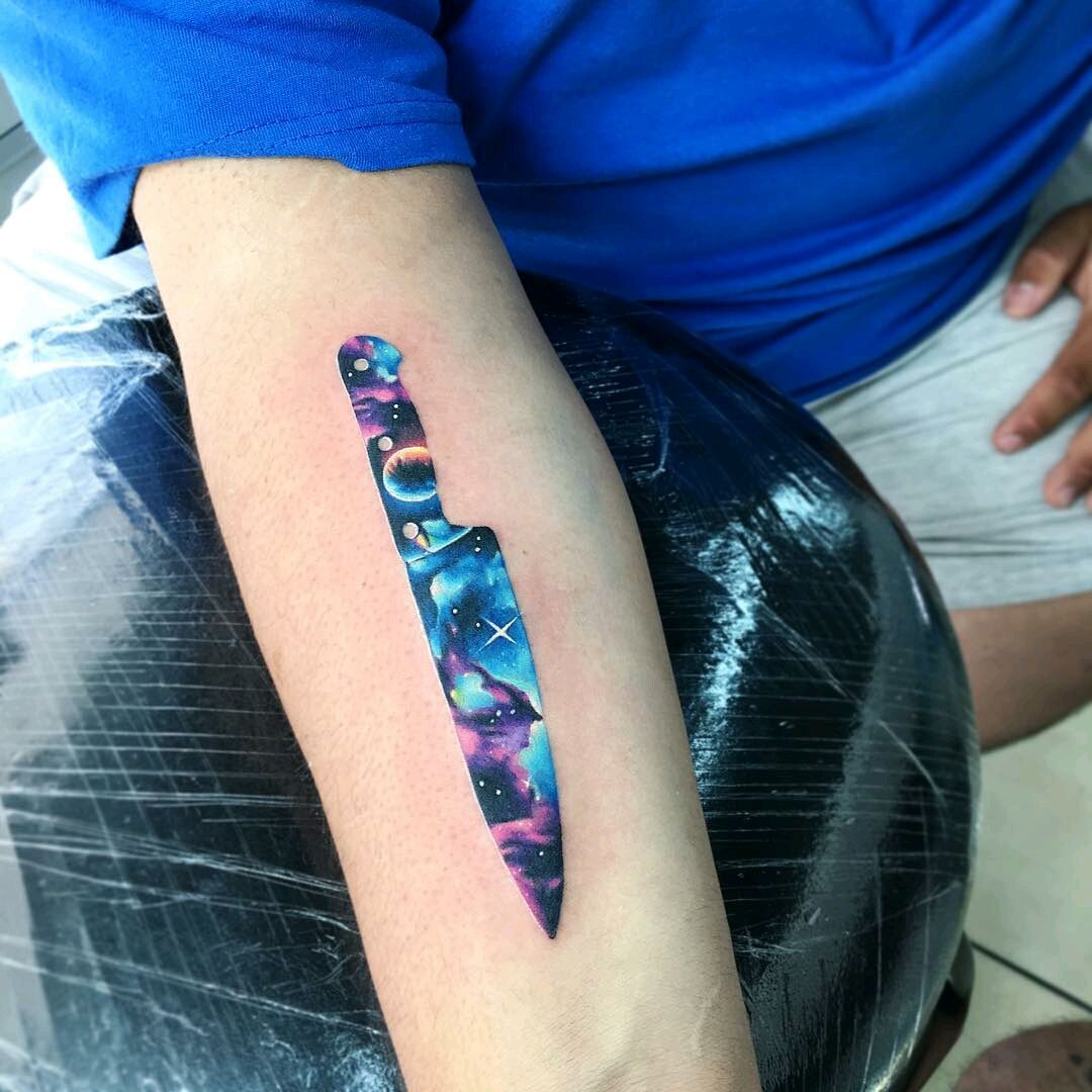 Tattoo uploaded by Claire • By #AdrianBascur #galaxy #space #geometric # triangle #ab • Tattoodo