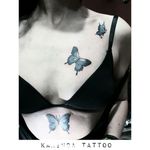 3 butterflies instagram.com/karincatattoo #butterfly #butterflytattoo #womantattoo #tattoo #girl #tattedgirl #tattooedgirl