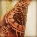 Lower arm #realism #black #rose #pocketwatch #blend #armtatoo #arm #arm_tattoo