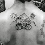 #AlbertHofmann #LSD #Trippy #Travel #Bicycle #Moon #Sun #Illustrative #LineWork #Black #Back
