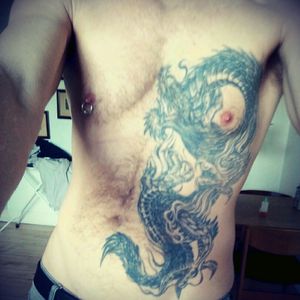 My first tattoo. Made free hand in Bali in 2001 #dragon #freehands