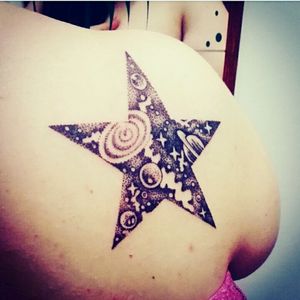 The universe in a star#universe #universetattoo #Star #tattoo