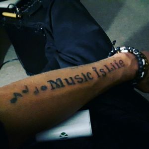 music is life tattoo all done except for touch ups #stickandpoke #addictedtoink #music #art