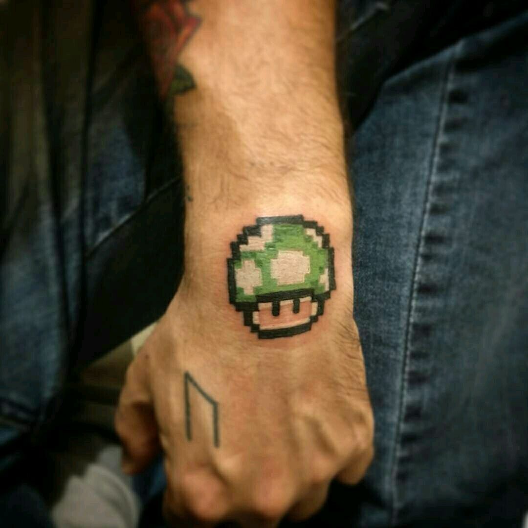 This is the 1UP mushroom from Super Mario Bros  Mushroom tattoos Super  mario tattoo Tattoos