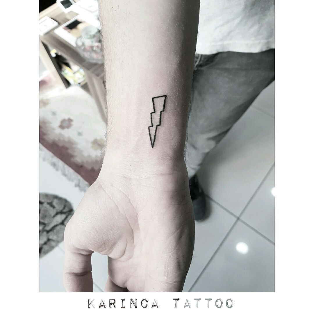 Lightning Bolt Outline Temporary Tattoo  Set of 3  Tatteco