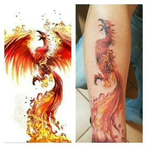 Full color phönix First session... Hope u linke it? #tattoo #ink #arm #tat #farbspektakel #studio #ayaygee #red #fullcolor #phönix #yellow