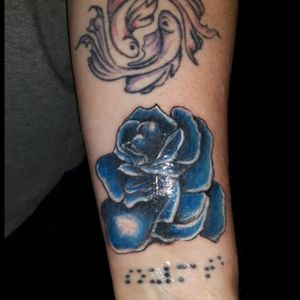 Tattoo uploaded by Theresa Walters • Blue rose, braille 