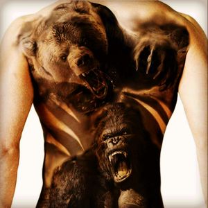 King Kong bear #bodyart #maurya #tattoo #for #life #on #your #body #colour