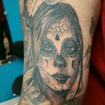 Day of the dead i had fun tattooing, thanks for looking! #JOEYV #INKfested #INKfestedtattoostudio #blackandgreytatoo #dayofthedead #dayofthedeadtattoos #fusioninks #stencilstuff #armorgel