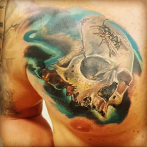 # Tattoo by mafakazztatto Czech republice #skull#coloredtattoo#skulltattoo#