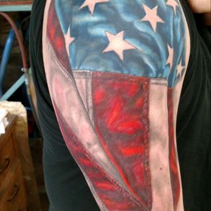 Thanks Nathan Bauer Blackwater Tattoo #americanflagtattoo #patriotic #USA #color