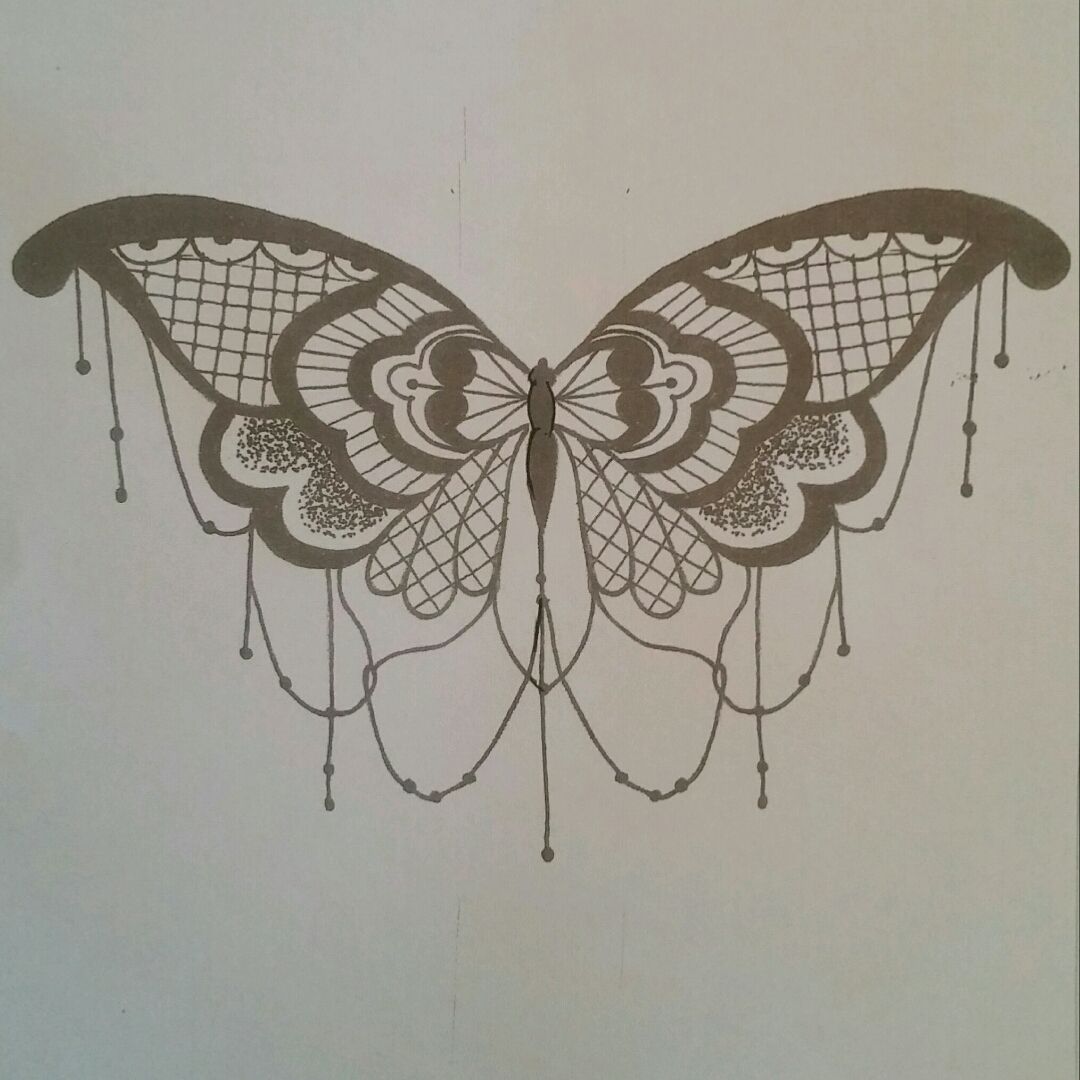 lace butterfly drawing