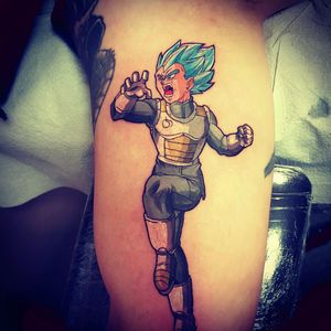 Tattoo uploaded by Ricky Daigle • Super saiyan blue vegeta tattoo freshly  done: ) #supersaiyanblue #vegeta #dragonballsuper #dragonball #ssgssvegeta  • Tattoodo