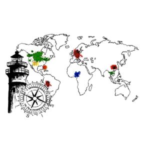 My next tattoo. "Shine your light to the ends of the earth." The color drops are everywhere I travel to.#tattoodesign #travel #lighthouse #map