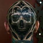 #TravisGreenough #Skull #3D #Black #Geometric #Amazing #Ink #Head #Scalp