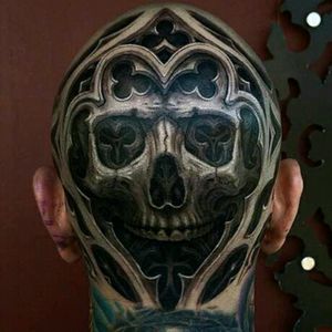 #TravisGreenough #Skull #3D #Black #Geometric #Amazing #Ink #Head #Scalp