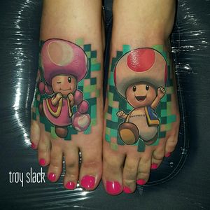 Toad and Toadette #tatuagem #tatuaje #tatouage #tetoviranje #tätowieren #Dövme #tatuering #tatoeëren #tatu #tattoo #tattoos #ink #inked #mario #mariobros #toad #toadette #nintendo #nintendotattoo