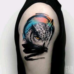 By #SyzmonGdowicz #painting #owl #color #owltattoo