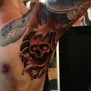 My armpit #tattoo #skull #japanesearmpittattoo