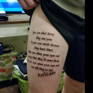 Poem tattoo in memory of my Grandmother