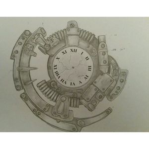 Steampunk clock drawing #art #drawing #fabercastell