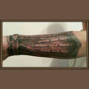 Assasins creed sleeve #tattoo #blackandgrey #sleeve #cheyennehawk #silverbackink #hustlebutterdeluxe #inkeezegreenglide #Criticalpowersupply #spiritstencil #stencilstuff #killerinktattoosupplies