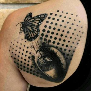 #black #eye #eyeball #geometric #dotwork #linework #fineline #teardrop #eyeballs #buterflies #buterfly #finelineblackandgrey #blackandgrey #blackwork #ink #art #inked #tattoo #tattoos #tattooed #tattooart #realism #realistic #Black #blackaddicted