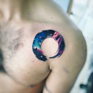 By #AdrianBascur #watercolor #space #galaxy #watercolortattoo #stars #enso