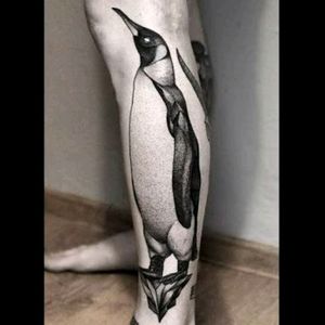 #tattoo #design #tattoodesign #black #blackink #nature #insparation #penguin #monochrome #dotwork #art #bodyart #idea #sea #ocean penguin tattoo by an unknown artist. ☺