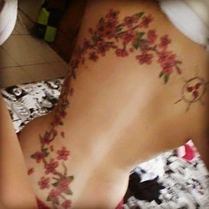 #flowers #fullcolor #tattoo #backtattoo #cherry