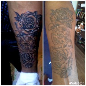 Tattoo for my daughter. Before and after healed. #tatt #tattoolife #tattoocommunity #tatts #tattooart #tattooing #tattoome #art #tatted #tattedup #inked #inkedup #rose #blackandgrey #flower #blackwork #tattooed