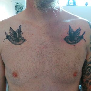 Left of pic is healed and right side fresh. Custom swallows for a friend