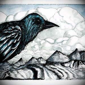 A crow artwork by #posadaink