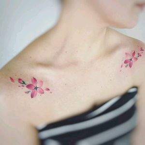 By #AdrianBascur #watercolor #flower #floral #japanese  #pretty #watercolortattoo