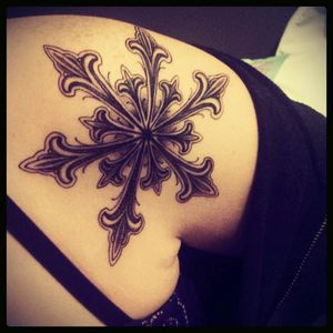 Snowflake tattoo done in Cranbrook, British Columbia, Canada