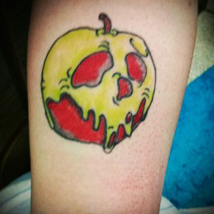 My first tattoo. A poison apple of my own design. #tattoo #poisonapple #mydesign #unique #arm #apple