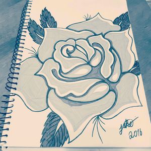 Water colour Rose design. Drawn: November 2016 #rose#blackandwhite#watercolours#design#sketch#rosedrawing#rosetattoo