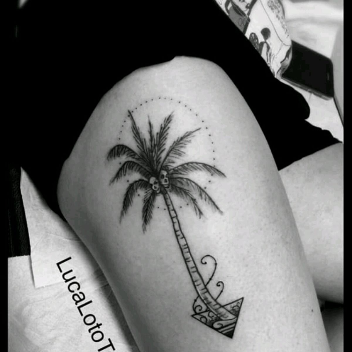 Tattoo uploaded by Imma Terminante • #palm#skull#sea#sun#holiday# ...