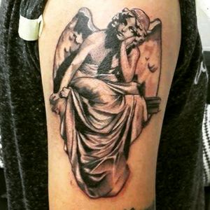 My 11th tattoo and the beginning of my upcoming sleeve. #angeltattoos